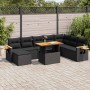 Set sofás jardín y cojines 7 pzas ratán sintético acacia negro von , Gartensets - Ref: Foro24-3327632, Preis: 632,78 €, Rabat...