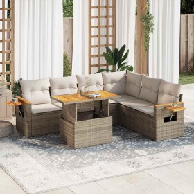 Set sofás jardín y cojines 6 pzas ratán sintético acacia beige de , Conjuntos de jardín - Ref: Foro24-3327607, Precio: 656,00...