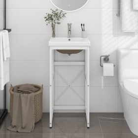 Estructura de baño con lavabo incorporado hierro blanco de , Tocadores de baño - Ref: Foro24-3101385, Precio: 130,33 €, Descu...