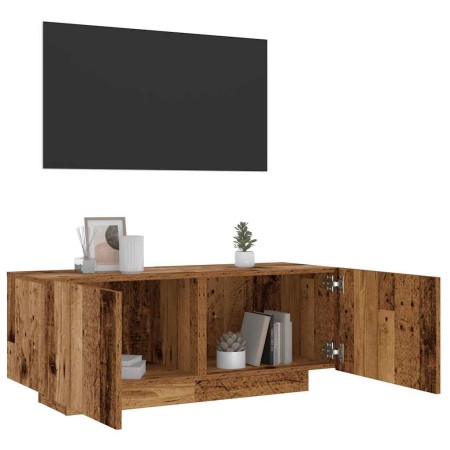 Mueble TV luces LED madera ingeniería envejecida 100x35x40 cm de , Muebles TV - Ref: Foro24-856353, Precio: 73,12 €, Descuent...