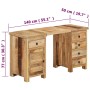 Escritorio con pedestal madera maciza de mango 140x50x77 cm de , Escritorios - Ref: Foro24-338209, Precio: 542,25 €, Descuent...