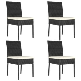 Sillas de comedor de jardín 4 unidades ratán sintético negro de vidaXL, Sillas de jardín - Ref: Foro24-315107, Precio: 200,99...