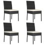 Garden dining chairs 4 units black synthetic rattan by vidaXL, Garden chairs - Ref: Foro24-315107, Price: 200,42 €, Discount: %