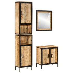 Conjunto de muebles de baño 3 pzas madera maciza mango y hierro von , Badezimmermöbel - Ref: Foro24-3217115, Preis: 417,97 €,...