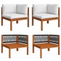 Garden furniture 5 pcs cream cushions solid acacia wood by vidaXL, Garden sets - Ref: Foro24-3057885, Price: 560,99 €, Discou...