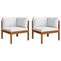 Garden furniture 5 pcs cream cushions solid acacia wood by vidaXL, Garden sets - Ref: Foro24-3057885, Price: 560,99 €, Discou...