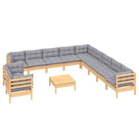 Garden furniture set 12 pieces and cushions solid pine wood by vidaXL, Garden sets - Ref: Foro24-3096928, Price: 929,99 €, Di...