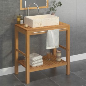 Solid teak wood vanity unit with cream marble sink by vidaXL, bathroom vanities - Ref: Foro24-3058160, Price: 311,99 €, Disco...