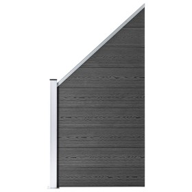 Black WPC fence panel 95x(105-180) cm by vidaXL, fence panels - Ref: Foro24-148974, Price: 120,77 €, Discount: %