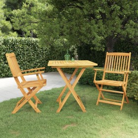 Klappbarer Garten-Esstisch 3-teilig aus massivem Akazienholz von vidaXL, Gartensets - Ref: Foro24-3058257, Preis: 164,99 €, R...