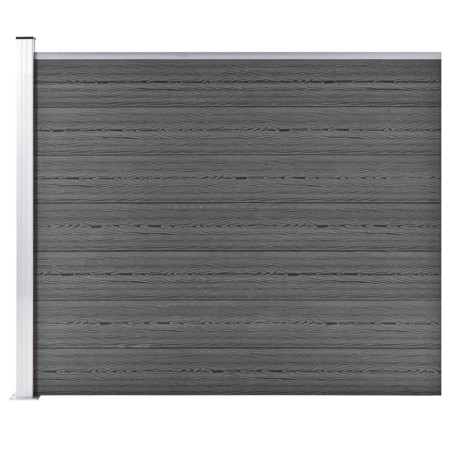 Schwarzes WPC-Zaunelement 175 x 146 cm von vidaXL, Zaunpaneele - Ref: Foro24-148985, Preis: 252,99 €, Rabatt: %