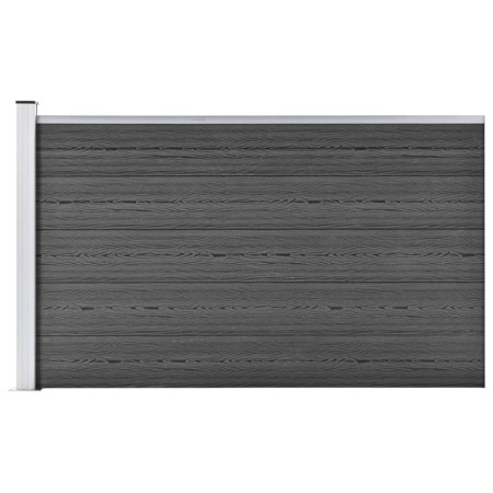 Black WPC fence panel 175x105 cm by vidaXL, fence panels - Ref: Foro24-148976, Price: 189,14 €, Discount: %