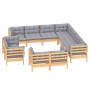 Garden furniture set 11 pieces and cushions solid pine wood by vidaXL, Garden sets - Ref: Foro24-3096934, Price: 890,46 €, Di...