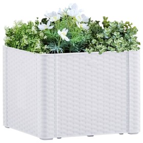 Flowerbed with automatic irrigation system white 43x43x33 cm by vidaXL, Pots and planters - Ref: Foro24-313955, Price: 54,99 ...