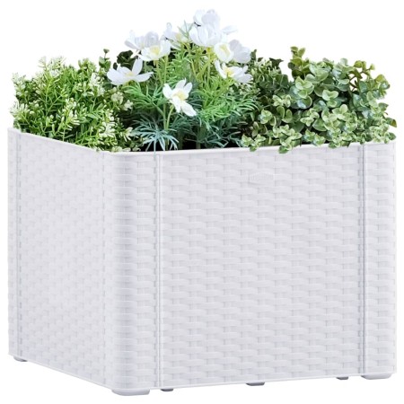 Arriate con sistema de riego automático blanco 43x43x33 cm de vidaXL, Maceteros y jardineras - Ref: Foro24-313955, Precio: 54...