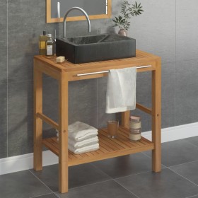 Solid teak wood vanity unit with black marble sink by vidaXL, bathroom vanities - Ref: Foro24-3058159, Price: 288,94 €, Disco...