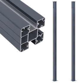 Fence posts 2 units dark gray aluminum 185 cm by vidaXL, fence posts - Ref: Foro24-148986, Price: 167,65 €, Discount: %