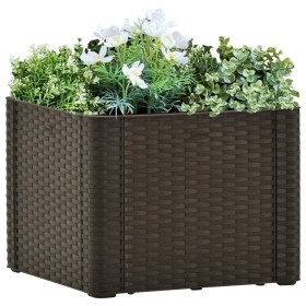 Arriate con sistema de riego automático moca 43x43x33 cm de vidaXL, Maceteros y jardineras - Ref: Foro24-313956, Precio: 53,9...