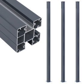 Fence posts 3 units dark gray aluminum 185 cm by vidaXL, fence posts - Ref: Foro24-148987, Price: 222,16 €, Discount: %