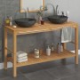 Solid teak wood vanity unit with black marble sinks by vidaXL, bathroom vanities - Ref: Foro24-3058168, Price: 360,99 €, Disc...