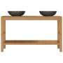 Solid teak wood vanity unit with black marble sinks by vidaXL, bathroom vanities - Ref: Foro24-3058168, Price: 360,99 €, Disc...