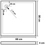 Quadratische Duschwanne aus weißem ABS, 80 x 80 cm von vidaXL, Duschwannen - Ref: Foro24-148907, Preis: 110,69 €, Rabatt: %