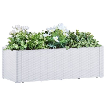 Arriate con sistema de riego automático blanco 100x43x33 cm de vidaXL, Maceteros y jardineras - Ref: Foro24-313959, Precio: 1...