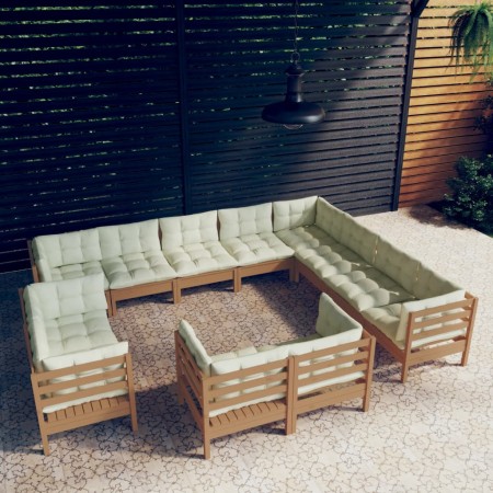 Garden furniture 12 pieces and cushions honey brown pine wood by vidaXL, Garden sets - Ref: Foro24-3096950, Price: 1,00 €, Di...