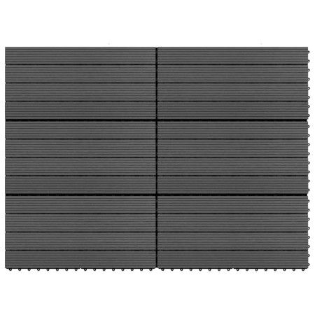 Porch tiles 6 pcs WPC black 60x30 cm 1.08 m² by vidaXL, Floors and carpets - Ref: Foro24-149029, Price: 68,99 €, Discount: %