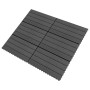 Porch tiles 6 pcs WPC black 60x30 cm 1.08 m² by vidaXL, Floors and carpets - Ref: Foro24-149029, Price: 68,99 €, Discount: %