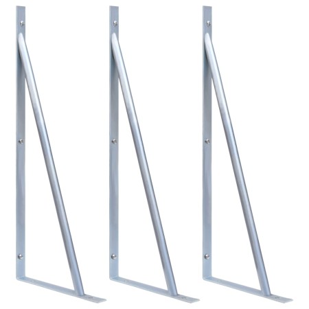 Soportes para postes de valla 3 unidades acero galvanizado de vidaXL, Accesorios para rejas y vallas - Ref: Foro24-148989, Pr...