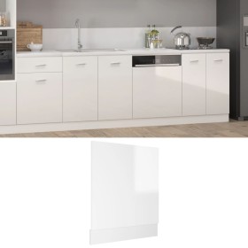 Glossy white plywood dishwasher panel 59.5x3x67cm by vidaXL, Kitchen cabinets - Ref: Foro24-802567, Price: 28,70 €, Discount: %