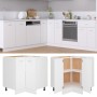 White wooden corner lower cabinet 75.5x75.5x81.5 cm by vidaXL, Kitchen cabinets - Ref: Foro24-802489, Price: 102,90 €, Discou...