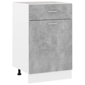 Concrete gray plywood lower drawer cabinet 50x46x81.5cm by vidaXL, Kitchen cabinets - Ref: Foro24-801224, Price: 89,93 €, Dis...