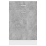 Armario inferior cajón contrachapada gris hormigón 50x46x81,5cm de vidaXL, Armarios de cocina - Ref: Foro24-801224, Precio: 8...