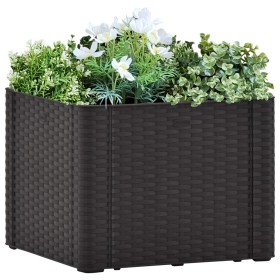 Blumenbeet mit automatischem Bewässerungssystem Anthrazit 43x43x33 cm von vidaXL, Töpfe und Pflanzgefäße - Ref: Foro24-313957...