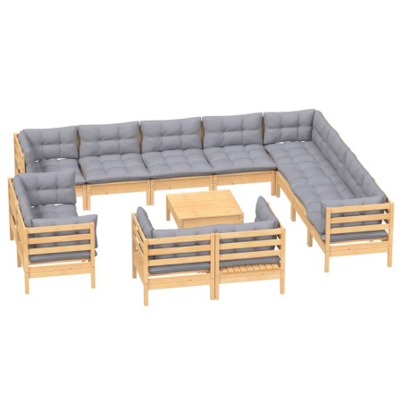 Garden furniture set 13 pieces and cushions solid pine wood by vidaXL, Garden sets - Ref: Foro24-3096952, Price: 1,00 €, Disc...