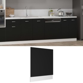 Black plywood dishwasher panel 59.5x3x67 cm by vidaXL, Kitchen cabinets - Ref: Foro24-802563, Price: 28,52 €, Discount: %