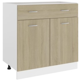 Armario inferior cajón madera ingeniería roble 80x46x81,5 cm de vidaXL, Armarios de cocina - Ref: Foro24-801239, Precio: 108,...