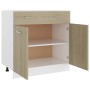 Armario inferior cajón madera ingeniería roble 80x46x81,5 cm de vidaXL, Armarios de cocina - Ref: Foro24-801239, Precio: 122,...