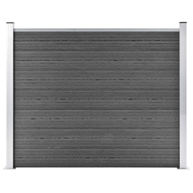 Black WPC fence panel 180x146 cm by vidaXL, fence panels - Ref: Foro24-148984, Price: 302,80 €, Discount: %