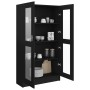 Vitrine aus schwarzem Sperrholz, 82,5 x 30,5 x 150 cm von vidaXL, Bücherregale und Regale - Ref: Foro24-802760, Preis: 157,32...