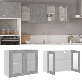 Armario colgante cocina contrachapada gris hormigón 80x31x60 cm de vidaXL, Armarios de cocina - Ref: Foro24-802533, Precio: 8...