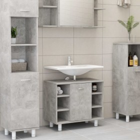 Armario de baño contrachapada gris hormigón 60x32x53,5 cm de vidaXL, Muebles de baño - Ref: Foro24-802637, Precio: 49,99 €, D...