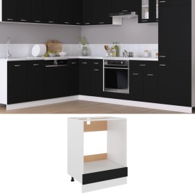 Black plywood oven cabinet 60x46x81.5 cm by vidaXL, Kitchen cabinets - Ref: Foro24-802498, Price: 56,00 €, Discount: %