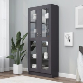 Gray plywood display case 82.5x30.5x185.5 cm by vidaXL, Bookcases and shelves - Ref: Foro24-802770, Price: 261,99 €, Discount: %