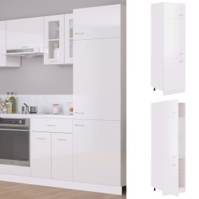 Kühlschrankschrank aus weißem, glänzendem Holzwerkstoff von vidaXL, Küchenschränke - Ref: Foro24-802543, Preis: 190,28 €, Rab...