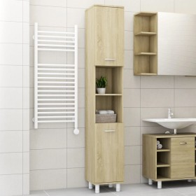 Badezimmerschrank aus eichenfarbenem Sperrholz, 30 x 30 x 179 cm von vidaXL, Badezimmermöbel - Ref: Foro24-802627, Preis: 96,...