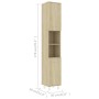 Oak-colored plywood bathroom cabinet 30x30x179 cm by vidaXL, Bathroom furniture - Ref: Foro24-802627, Price: 87,37 €, Discoun...