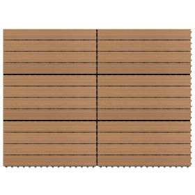 Porch tiles 6 units WPC brown 60x30 cm 1.08 m² by vidaXL, Floors and carpets - Ref: Foro24-149028, Price: 64,03 €, Discount: %